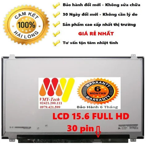 Màn hình Laptop Dell Inspiron 15 3000 3543 3542 3551 P40F001 kích thước 15.6 Led Mỏng SLIM 30 Chân ( 1366x768 HD / 1920x