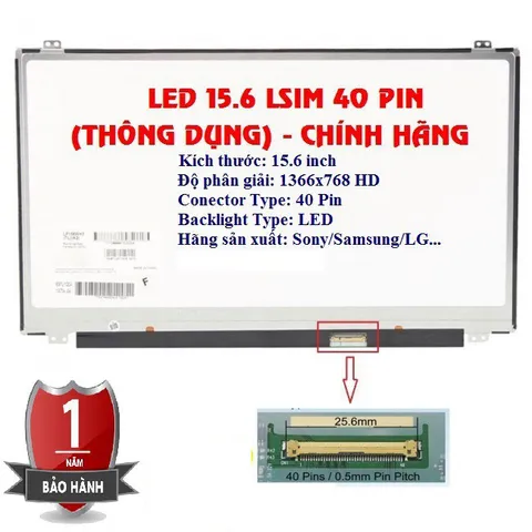 Màn hình Laptop Lenovo Ideapad S510p Z500 Z510p kích thước 15.6 inch LED Mỏng SLIM - 40 pin (1366x768 HD / 1920x1080 Ful