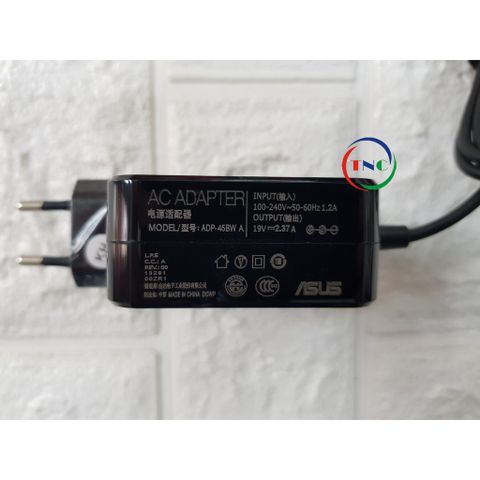 Sạc Laptop Asus 19V 2.37A Mini - Chân Vuông Thường To 2.5mm Hàng Chính Hãng Dùng Cho X451 X454L X551 X554 X555 - Bảo Hành 12 Tháng