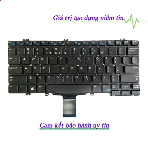 Bàn Phím Laptop DELL Latitude 7280/7290/7380/7389/7390 - US Layout, Đen, Chất Lượng Cao, Bảo Hành 9 Tháng