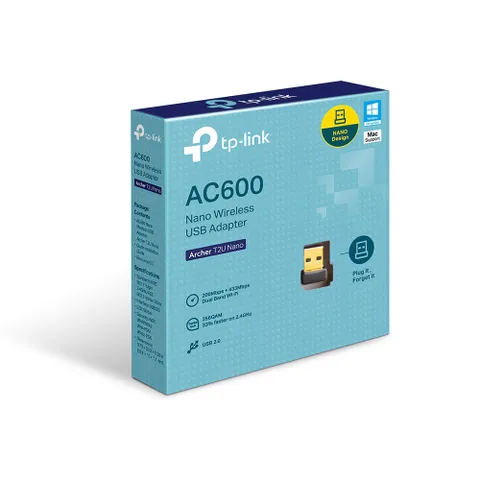 Bộ Chuyển Đổi USB Wi-Fi Nano AC600 Archer T2U - Tốc Độ 600Mbps, Băng Tần Kép, Hỗ Trợ Windows và Mac OS X
