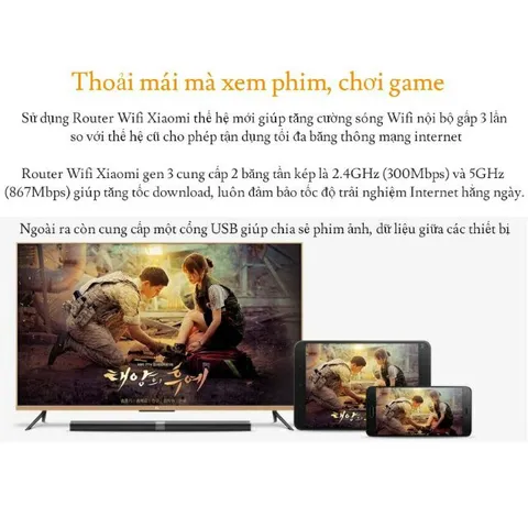 🔆 Bộ Phát Wifi Xiaomi Mi Router Gen 4A Dual kênh 2.4G & 5G băng thông 1200Mbps ☑ BH 12 tháng  ( 💯 Chính Hãng )