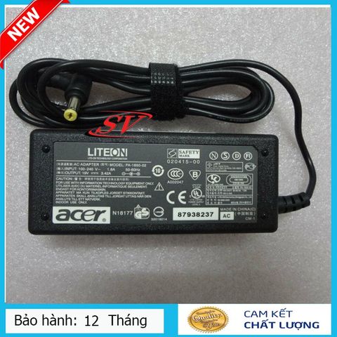 Sạc Laptop Acer 3.42A (65W) - Sạc Chữ Nhật Chất Lượng Cao - Bảo Hành 12 Tháng - Phụ Kiện Chính Hãng