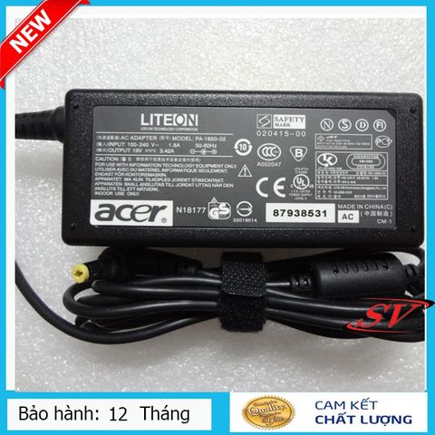 Sạc Laptop Acer 3.42A (65W) - Sạc Chữ Nhật Chất Lượng Cao - Bảo Hành 12 Tháng - Phụ Kiện Chính Hãng