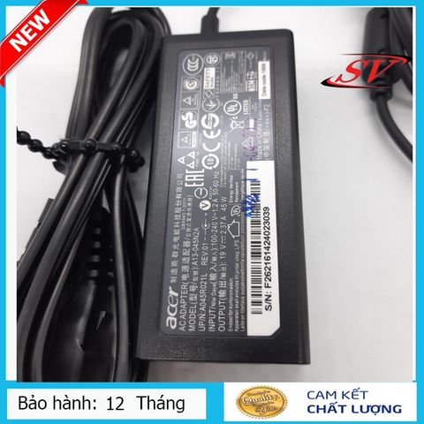 Sạc Laptop Acer 45W - 2,31A Chân Nhỏ Chính Hãng, Bảo Hành 12 Tháng, Sạc Đảm Bảo Chất Lượng Tốt Nhất
