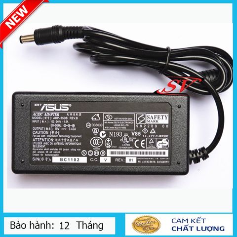 Sạc laptop Asus 19.5V 3.42A 65W - Sạc chất lượng cao, thiết kế chắc chắn, bảo hành 12 tháng, công nghệ tự ngắt an toàn