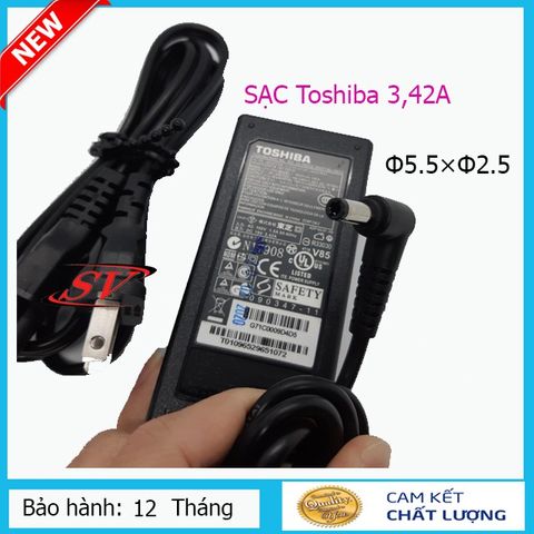Sạc Laptop Toshiba 3.42A (65W) - Chân cắm Φ5.5×Φ2.5, Sạc Zin Chất Lượng Cao, Bảo Hành 12 Tháng, Tiện Lợi và An Toàn