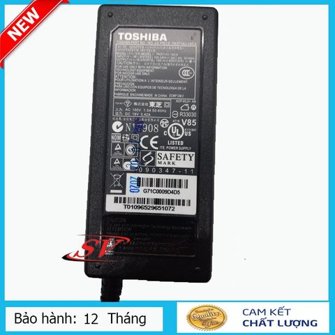 Sạc Laptop Toshiba 3.42A (65W) - Chân cắm Φ5.5×Φ2.5, Sạc Zin Chất Lượng Cao, Bảo Hành 12 Tháng, Tiện Lợi và An Toàn