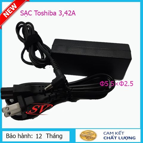 Sạc Laptop Toshiba 3.42A (65W) - Chân cắm Φ5.5×Φ2.5, Sạc Zin Chất Lượng Cao, Bảo Hành 12 Tháng, Tiện Lợi và An Toàn