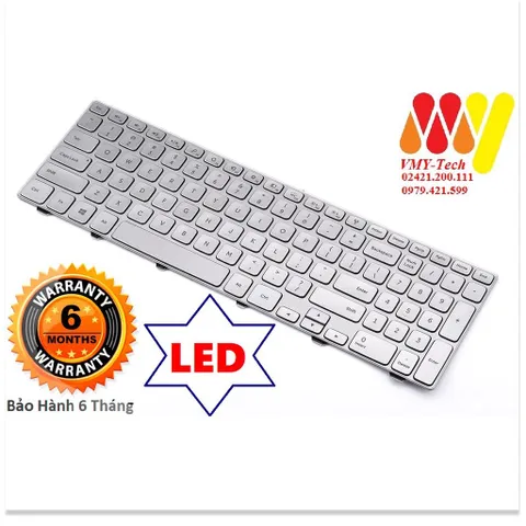 Bàn phím Dell Inspiron 7537 LED - Phụ Kiện Laptop Chất Lượng - Bảo Hành 6 Tháng - Đen Chính Hãng