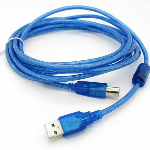🔜 Dây Cáp Máy in Usb Hàng Chuẩn Tốt 💛 có cục chống nhiễu 1,5m ( mầu xanh trong suốt )