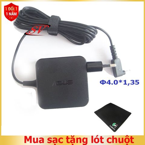Sạc Laptop ASUS 2.37 Chân Nhỏ (Φ4.0×Φ1.7) - Sạc Chính Hãng, Bảo Hành 12 Tháng, An Toàn, Độ Bền Cao, Tặng Kèm Lót Chuột