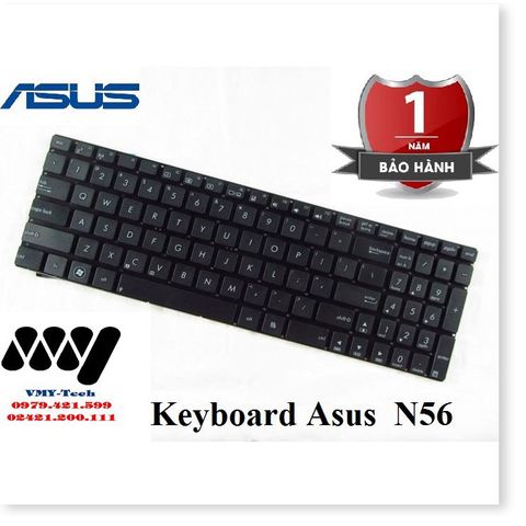 Bàn Phím Laptop Asus N56J/N45JN/N550/Q550 - Chất Lượng Cao, Đen, Bảo Hành 9 Tháng, Nhạy, Tương Thích Nhiều Mẫu
