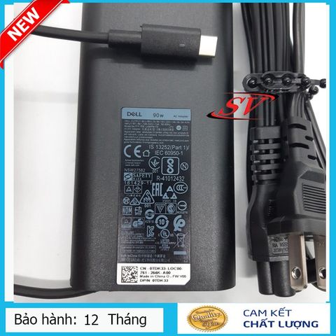 Sạc Laptop Dell 90W 4.62A Chính Hãng TYPE C - Sạc An Toàn, Chống Nóng, Bảo Hành 12 Tháng, Phù Hợp Nhiều Dòng Máy