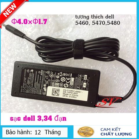 Sạc Laptop Dell 3.34 Chân Đạn (Φ4.0×Φ1.7) Tương Thích Vostro 5460, 5470, 5480 - Sạc Cao Cấp, Bảo Hành 12 Tháng