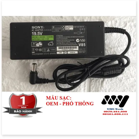 🔜 Sạc Laptop Sony 19.5V - 3.9A Kèm Dây nguồn Adapter Sony Vaio NEW 100%