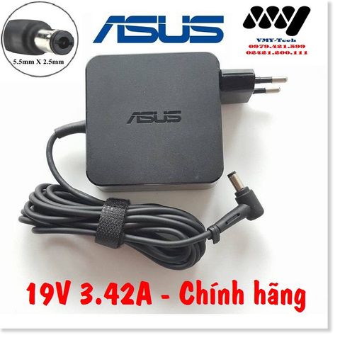 Sạc Laptop Asus 19V-3.42A 65W Chân Vuông - Sạc Thay Thế Chính Hãng, Bảo Hành 12 Tháng, Chất Lượng Đảm Bảo