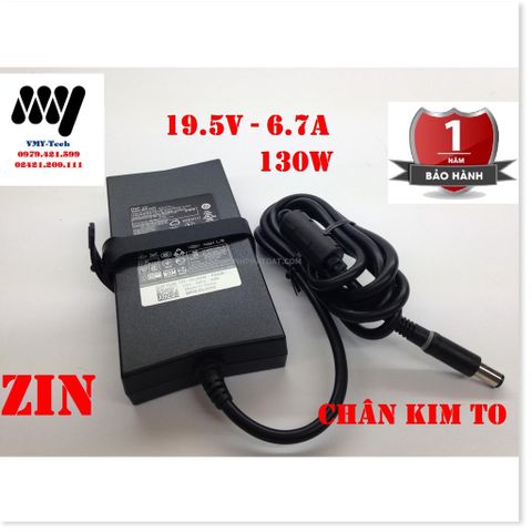 Sạc Laptop Dell 130W ZIN 19.5V 6.7A - Adapter kèm Dây Nguồn cho XPS 15, 17, M2400, M4400, M4500, M4700, M4800