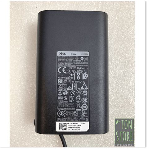 Sạc Laptop Dell 65W Oval - Adapter 19.5V 3.34A với Đầu Kim Nhỏ - Phụ Kiện Chính Hãng Chất Lượng Cao, Bảo Hành 12 Tháng