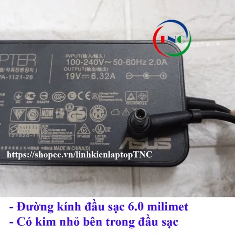 Sạc Laptop Asus Gaming FX505 - FX505G - FX505D - FX505DU - FX86F 19V 6.32A 120W đầu sạc 6.0mm*3.7mm PHỤ KIỆN LAPTOP