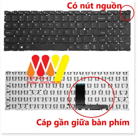 🔜 Bàn phím Lenovo IdeaPad 110 110-15 110-15ISK 110-15IBR 110-15ACL Có nút nguồn