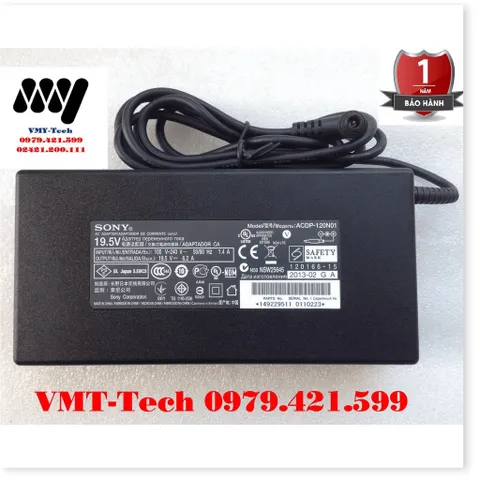 🔜 Nguồn Sạc Laptop Tivi SONY 19.5V 6.2A Adapter - Kèm dây nguồn - NEW 100%