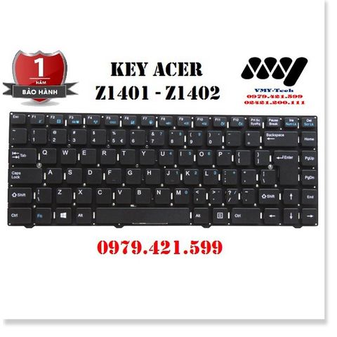 Bàn Phím Laptop Acer Z1401 Z1402 - Chuẩn US, Màu Đen, Phím Trong Máy, Hàng Chính Hãng, Bảo Hành Nhanh, Tư Vấn Uy Tín