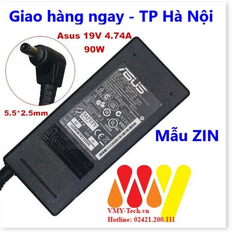 🔜 Sạc Laptop Asus 19V - 4.7A 4.74a 90W Chân 2.5mm Cho mã K53 K53E K53S K52 K56 K55 K55V K55S Adapter kèm nguồn