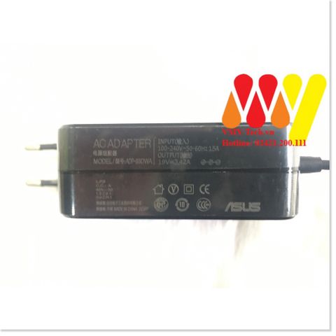 Sạc Laptop Asus 65W 19V 3.42A Chính Hãng - Sạc Vuông Chân Nhỏ 4.0 * 1.35mm Cho Model X541U, A510U, K401 Bảo Hành 18 Tháng