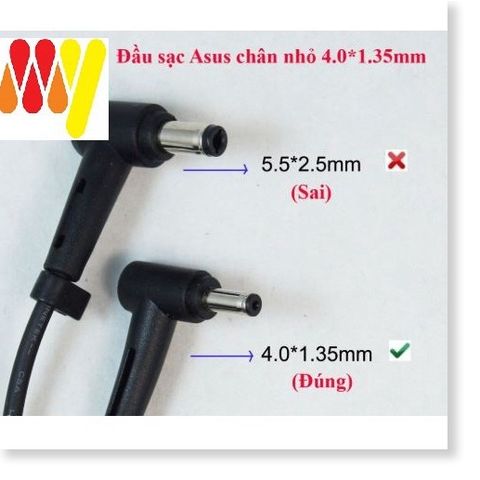 Sạc Laptop Asus 65W 19V 3.42A Chính Hãng - Sạc Vuông Chân Nhỏ 4.0 * 1.35mm Cho Model X541U, A510U, K401 Bảo Hành 18 Tháng