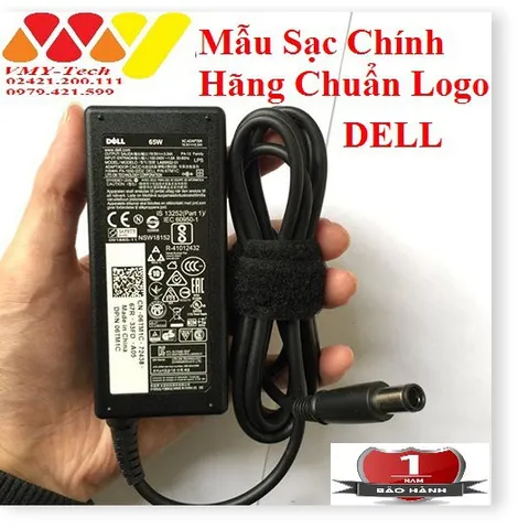 🔜 Sạc Laptop Dell 19.5V 3.34A Chân Kim to - thường - Adapter kèm dây nguồn - NEW 65W
