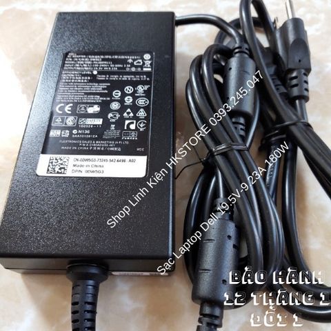 Sạc Laptop Dell 19.5V-9.23A 180W Chính Hãng Cho Alienware 15 M14x M17x R4 M4600 M4700 M4800 - Bảo Hành 12 Tháng