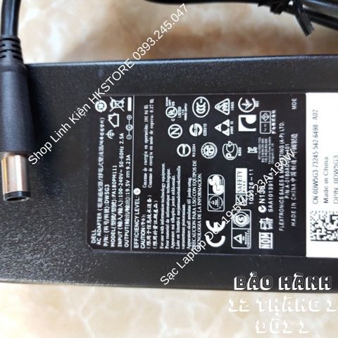 Sạc Laptop Dell 19.5V-9.23A 180W Chính Hãng Cho Alienware 15 M14x M17x R4 M4600 M4700 M4800 - Bảo Hành 12 Tháng