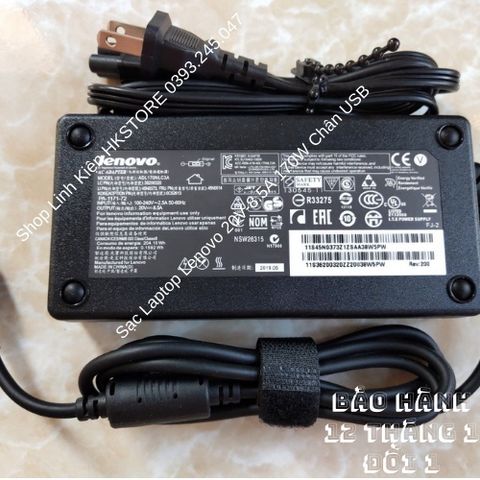 Sạc Laptop Lenovo 20V-8.5A 170W Chân USB - Hàng Chính Hãng Bảo Hành 12 Tháng, Phù Hợp T440P, T540P, Y50-70, Yoga 11/13