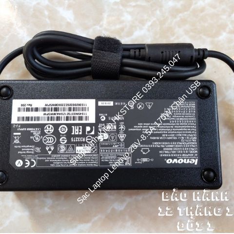 Sạc Laptop Lenovo 20V-8.5A 170W Chân USB - Hàng Chính Hãng Bảo Hành 12 Tháng, Phù Hợp T440P, T540P, Y50-70, Yoga 11/13