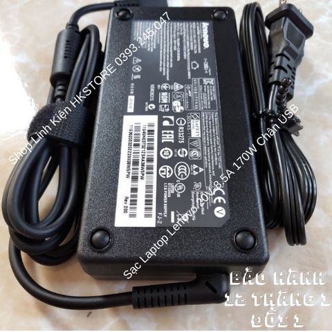 Sạc Laptop Lenovo 20V-8.5A 170W Chân USB - Hàng Chính Hãng Bảo Hành 12 Tháng, Phù Hợp T440P, T540P, Y50-70, Yoga 11/13