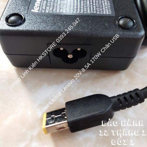 Sạc Laptop Lenovo 20V-8.5A 170W Chân USB - Hàng Chính Hãng Bảo Hành 12 Tháng, Phù Hợp T440P, T540P, Y50-70, Yoga 11/13