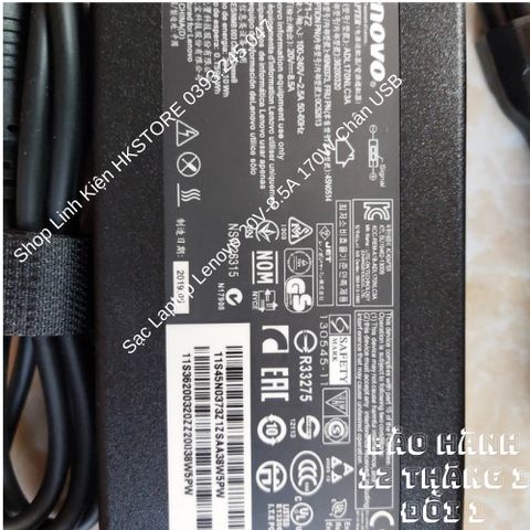 Sạc Laptop Lenovo 20V-8.5A 170W Chân USB - Hàng Chính Hãng Bảo Hành 12 Tháng, Phù Hợp T440P, T540P, Y50-70, Yoga 11/13