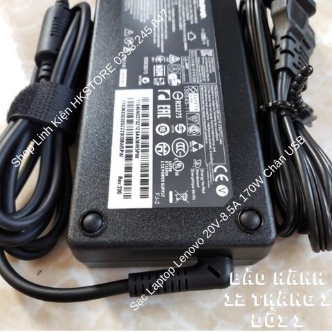 Sạc Laptop Lenovo 20V-8.5A 170W Chân USB - Hàng Chính Hãng Bảo Hành 12 Tháng, Phù Hợp T440P, T540P, Y50-70, Yoga 11/13