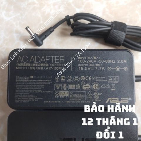 Sạc Laptop Asus 19.5V-7.7A 150W - Adapter Chính Hãng Cho G53SX, G74SX, K580P, G73, FX504, GL503, GL703 - An Toàn, Bền Bỉ