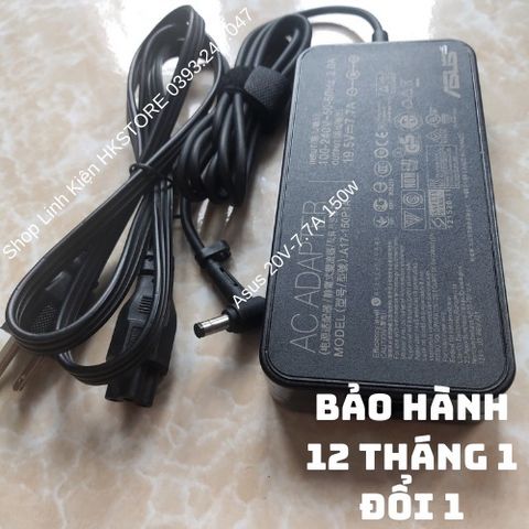 Sạc Laptop Asus 19.5V-7.7A 150W - Adapter Chính Hãng Cho G53SX, G74SX, K580P, G73, FX504, GL503, GL703 - An Toàn, Bền Bỉ