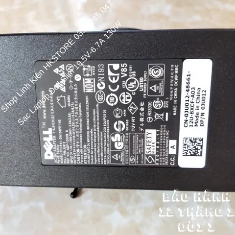 🔝 Sạc Laptop Dell Slim 19.5V-6.7A 130W Dell E5400 E6400 E5500 E6500 M2400 M4400 D600 D620 A840 1400 1535 1537 1555 xps