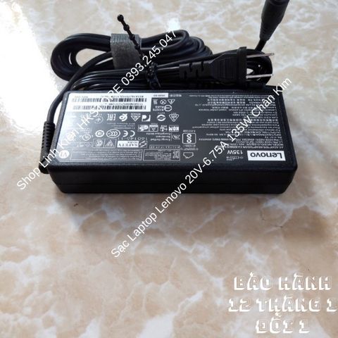 Sạc Laptop Lenovo 20V-6.75A 135W Chân Kim cho Y50-70, Y40-70, T550p, Y700, Y70, Y50, T530, T540P, T440P, W540 - Bảo Hành 12 tháng