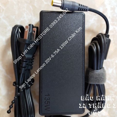 Sạc Laptop Lenovo 20V-6.75A 135W Chân Kim cho Y50-70, Y40-70, T550p, Y700, Y70, Y50, T530, T540P, T440P, W540 - Bảo Hành 12 tháng
