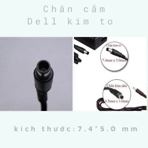 Sạc laptop dell 3.34A 4.62 chân kim to chân kim nhỏ, sạc máy tính dell zin cao cấp tặng kèm dây nguồn PHỤ KIỆN LAPTOP