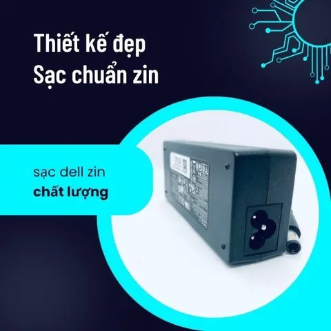 Sạc laptop dell 3.34A 4.62 chân kim to chân kim nhỏ, sạc máy tính dell zin cao cấp tặng kèm dây nguồn PHỤ KIỆN LAPTOP