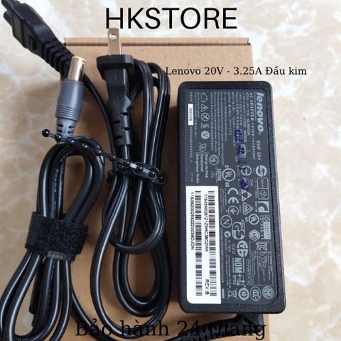 Sạc Laptop Lenovo 20V 3.25A 65W Đầu Kim Cho T410 T400 T500 X301 - Bảo Hành 24 Tháng, Chất Lượng Cao