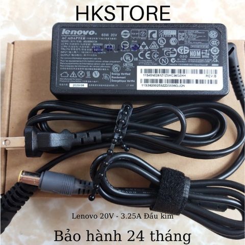Sạc Laptop Lenovo 20V 3.25A 65W Đầu Kim Cho T410 T400 T500 X301 - Bảo Hành 24 Tháng, Chất Lượng Cao