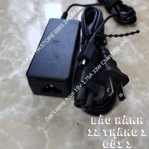 Sạc Laptop Asus 19V-1.75A 33W Micro-USB - Dùng cho E202S, X205T, E200H, Bảo hành 12 tháng, Mới Zin
