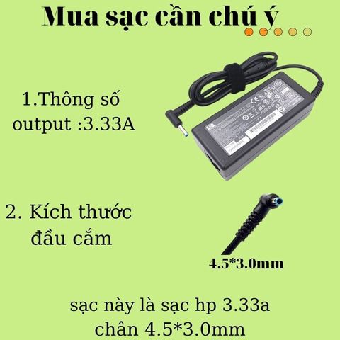 Sạc Laptop HP 3.33 Chân Kim Nhỏ (Φ4.5Φ3.0) - Sạc Chính Hãng 65W Bảo Hành 12 Tháng, Bảo Đảm Chất Lượng Tốt Nhất